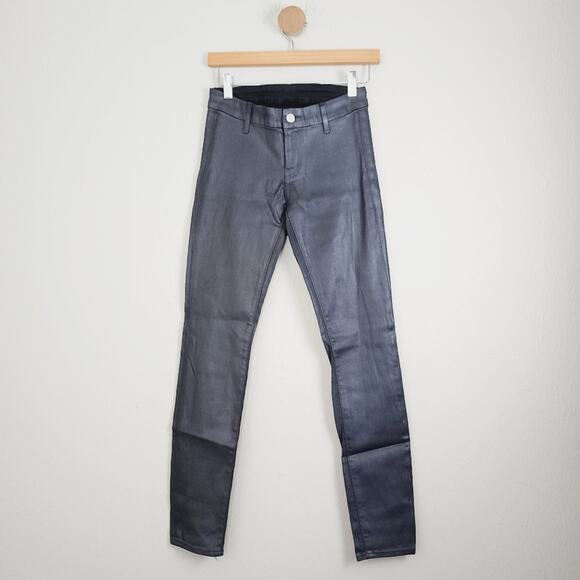 Koral Coated Skinny Legging Jean Gunmetal Metallic Mid Rise Stretch 26 - Picture 1 of 10